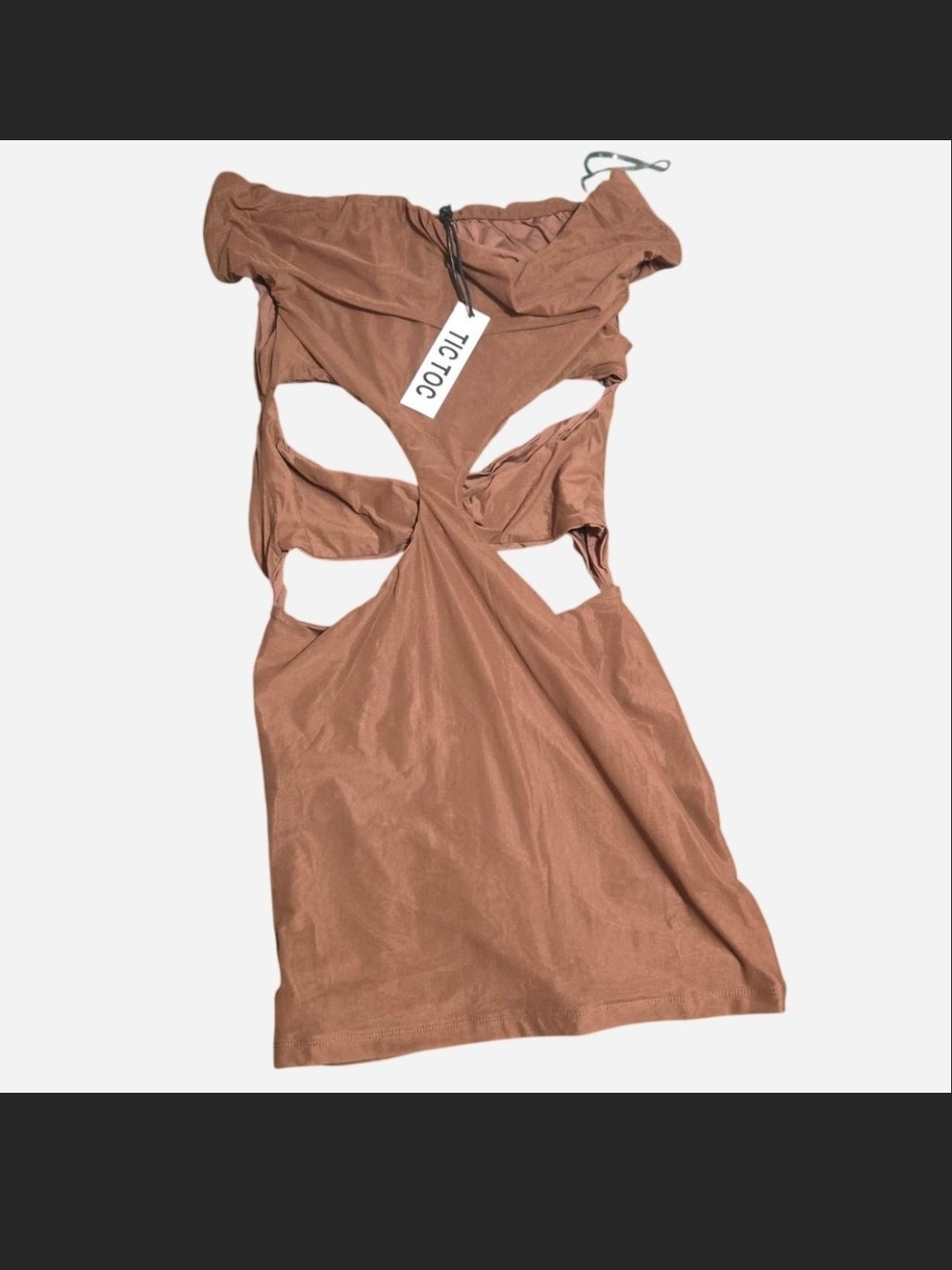 Toxic Cutout Mini Dress in Brown
